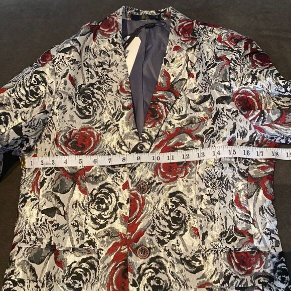Men’s Single Breasted Floral Suit Blazer Jacket Size 34 NWT - Picture 9 of 9